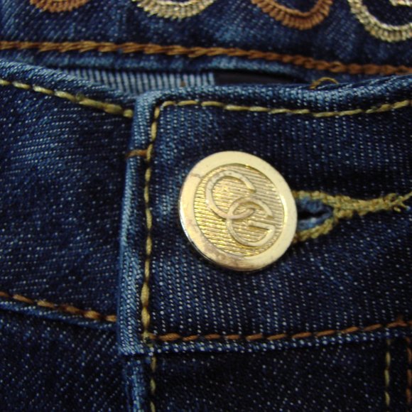 COOGI Bootcut Jeans Tall Dark Wash Stretch Gold Embroidered Logo Size 12 - Picture 6 of 16